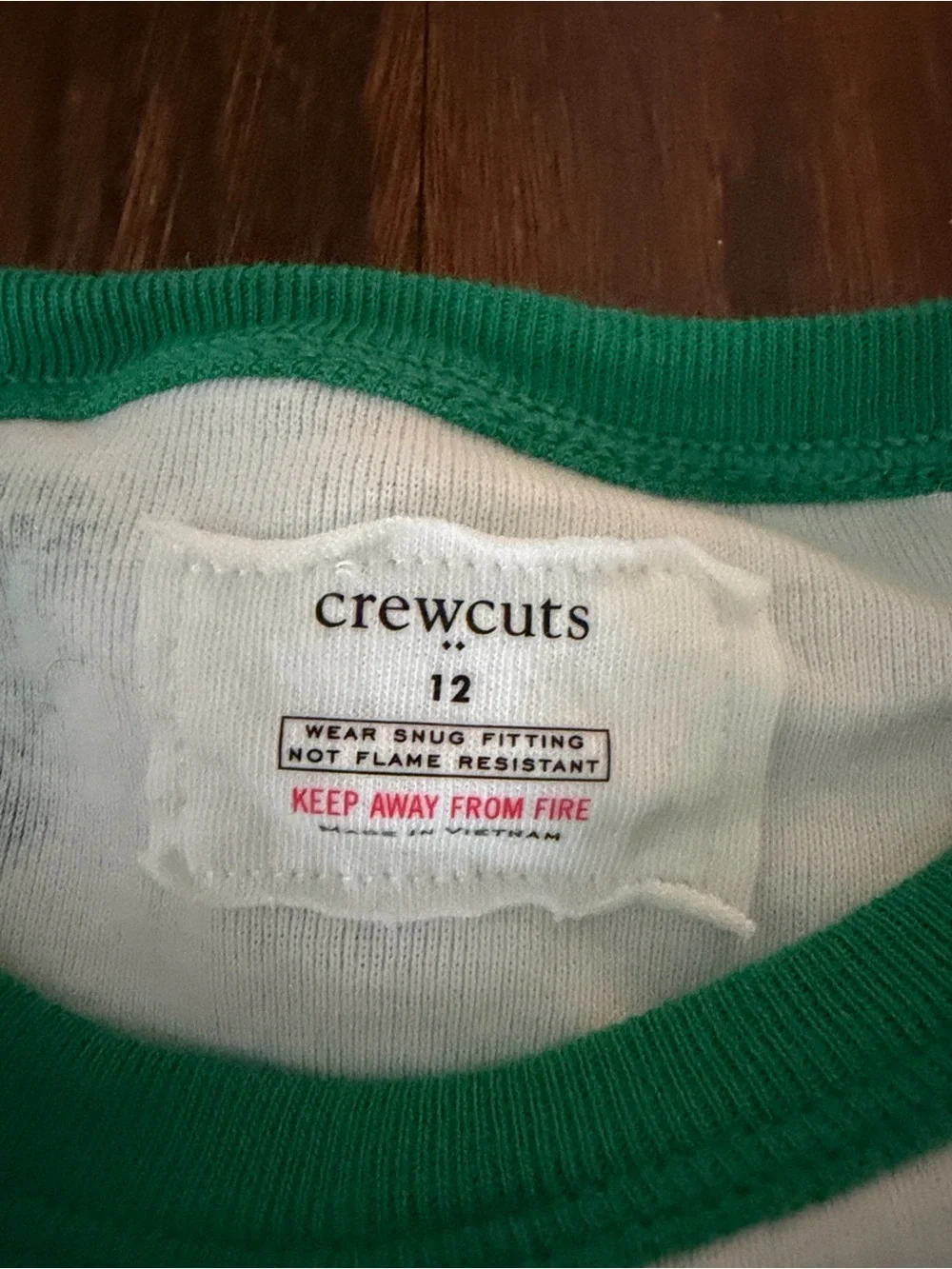 Crewcuts White Pajama Set with Green Christmas Tree Print